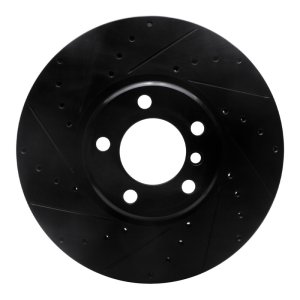 BMW 228I Brake Rotor (1) - Front Left - R1 Concepts - Drilled & Slotted - Black - `12-`21